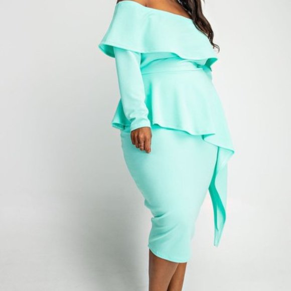 HOST PICK ♥ ♥ ♥ Cool Mint Off Shoulder Dress - Picture 3 of 3